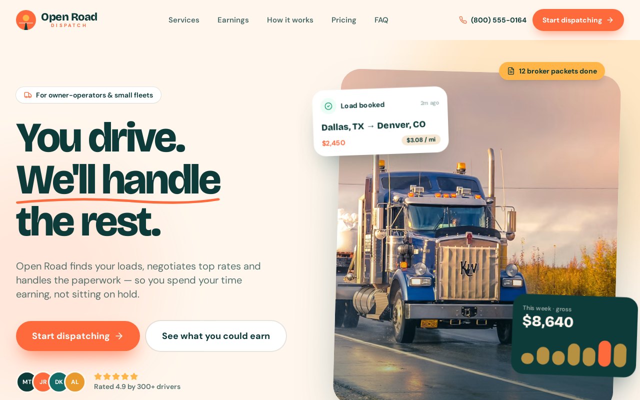 Dispatch 4 website template preview